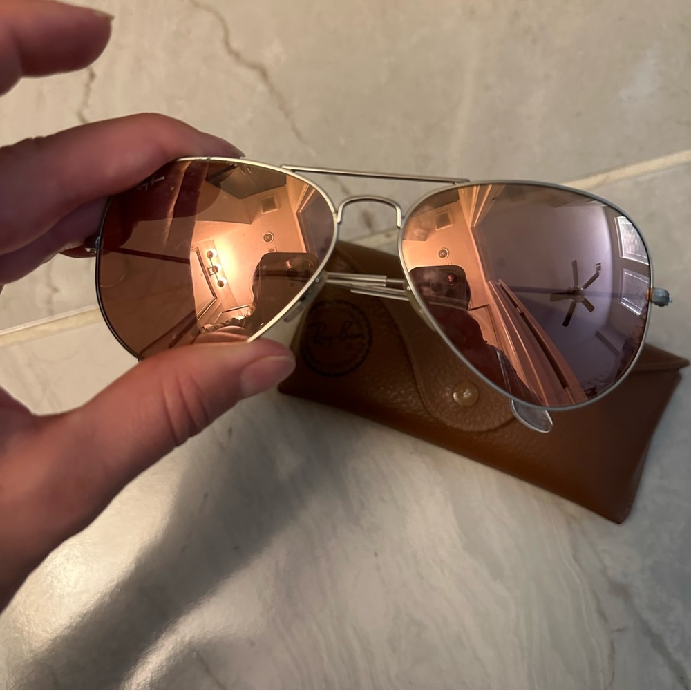Ray-Ban Aviator RB3025 Sunglasses - Silver/Copper Flash Mirror - Picture 5 of 10